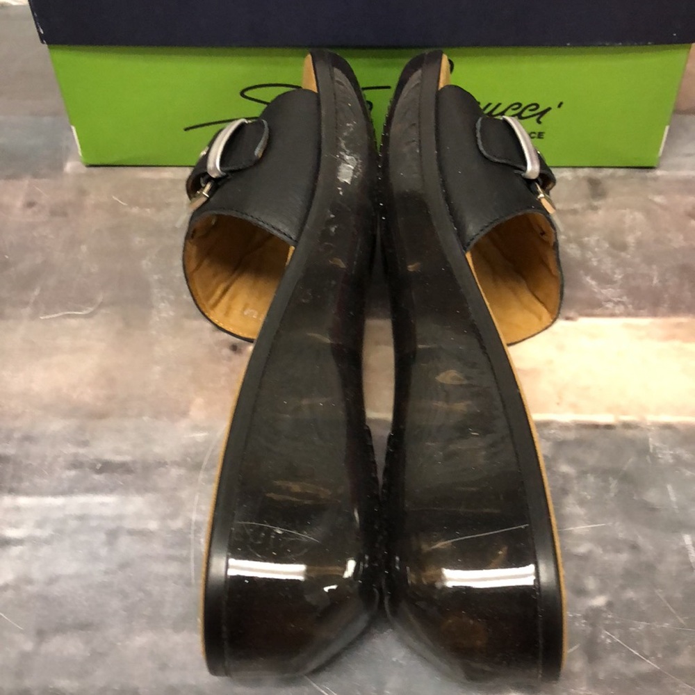 Sesto Meucci black Sachi maxi calf size 11 sandals bubble bottoms made in Italy - Picture 7 of 9